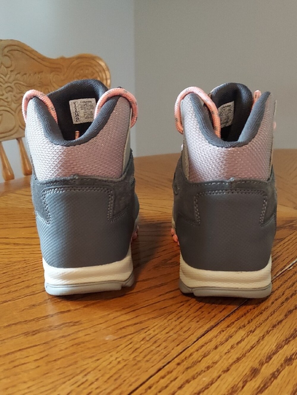 Columbia Girl's Gray and Pink Lace-Up Hiking Boots - Picture 4 of 9